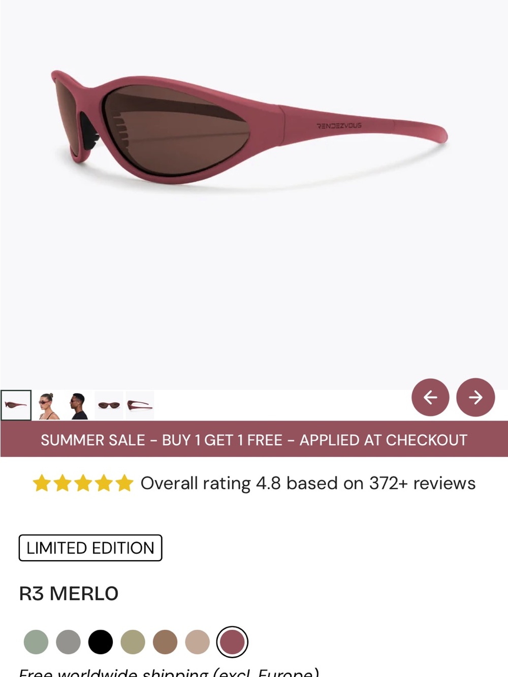 R3 Merlo Women's Sunglasses - Merlot